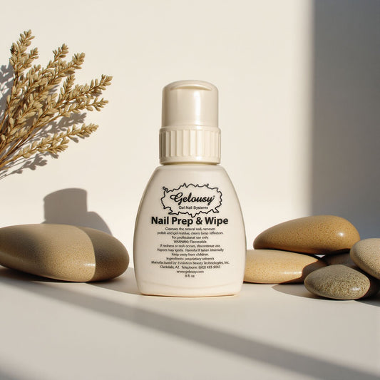 Gelousy Nail Prep & Wipe pump bottle for preparing the nail before applying gel, polish, acrylic or nail polish