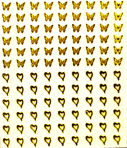 Butterfly and Heart 3D Nail Decal