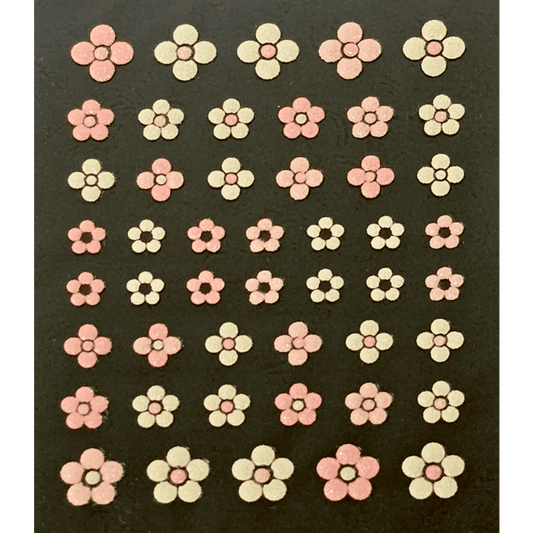 Pink and White Flower 3D Nail Decal