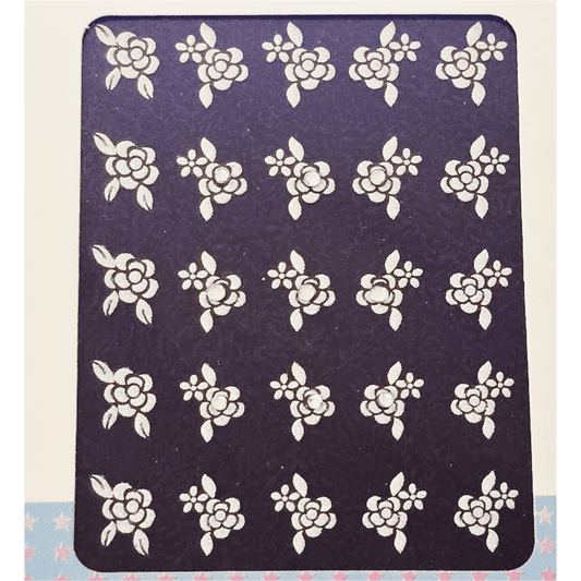 White Flower with Rhinestone 3D Nail Decal