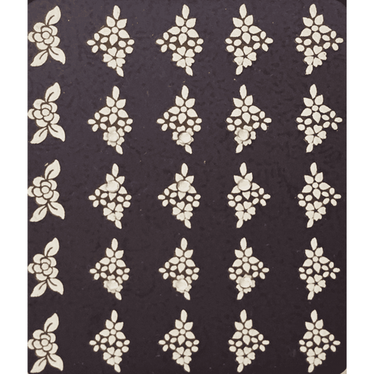 White Flowers with Rhinestone 3D Nail Decal