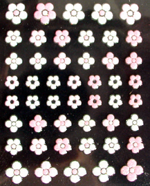 Pink and White Flower 3D Nail Decal