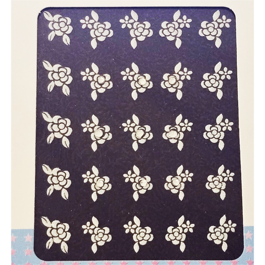 White Flower with Rhinestone 3D Nail Decal