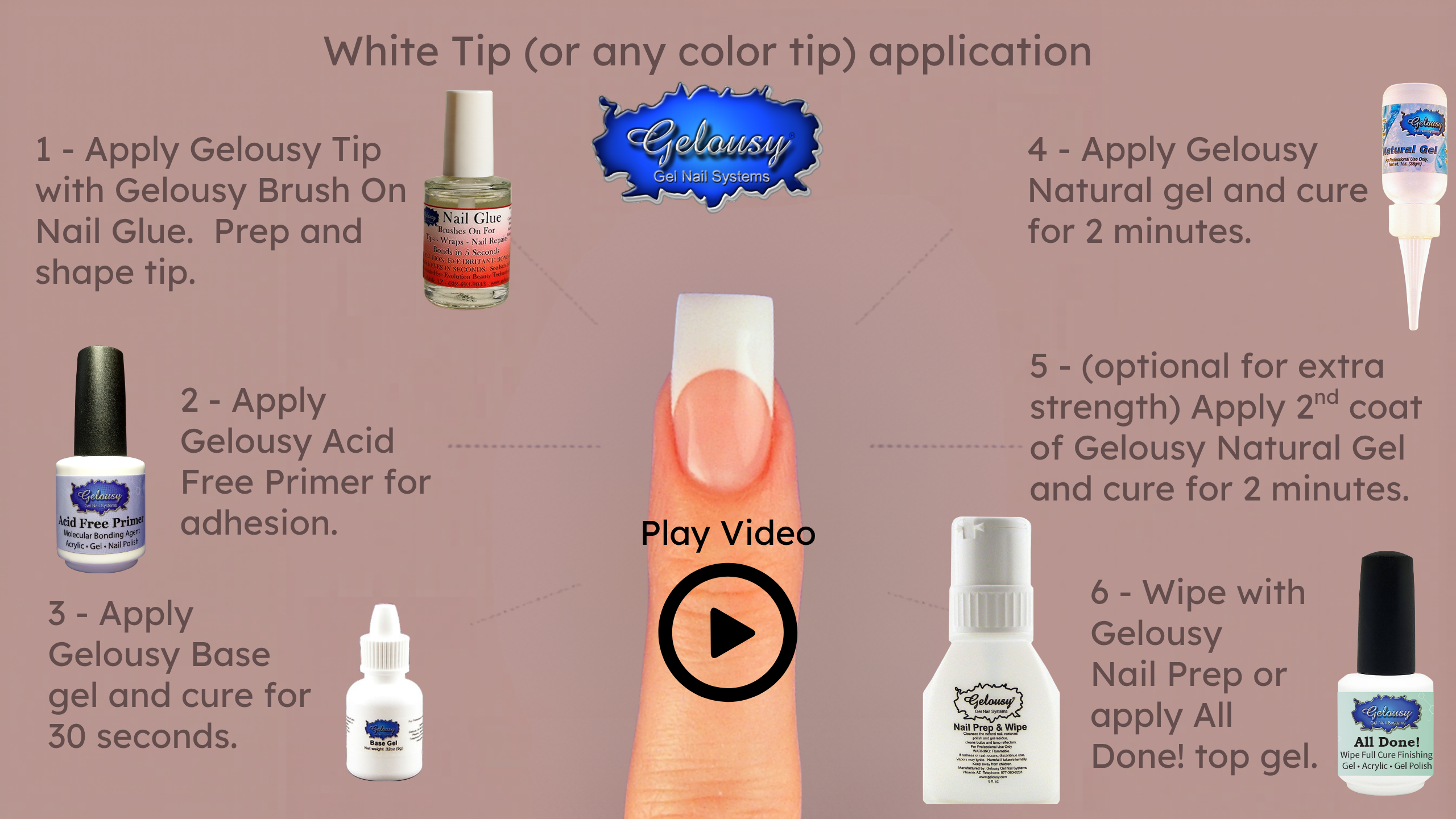 Load video: White Tip Overlay with Gelousy Base and Natural Gel