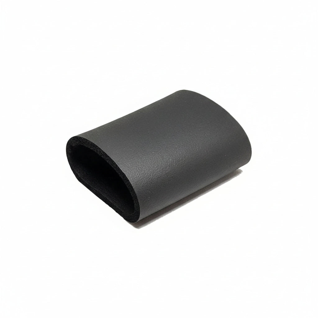 A black foam nozzle cover for a Silence HP hair dryer designed to provide a comfortable grip when held by the nozzle.